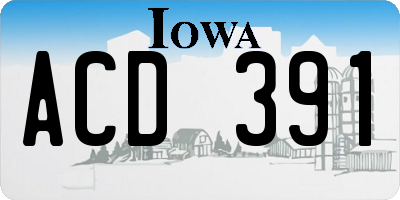 IA license plate ACD391