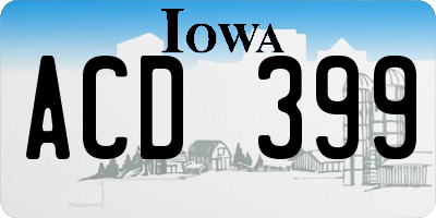 IA license plate ACD399