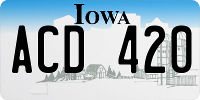IA license plate ACD420