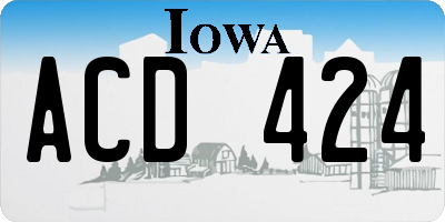 IA license plate ACD424