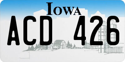 IA license plate ACD426
