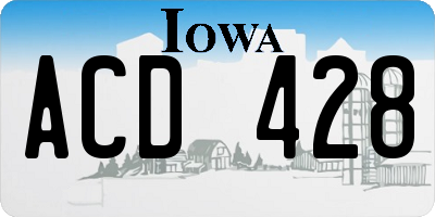 IA license plate ACD428