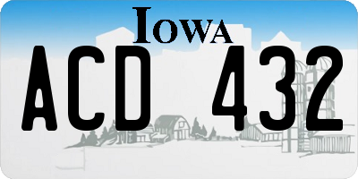 IA license plate ACD432