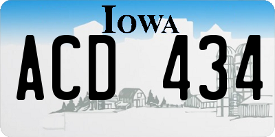 IA license plate ACD434