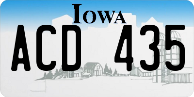 IA license plate ACD435