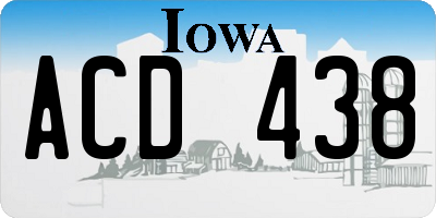 IA license plate ACD438