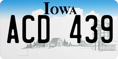 IA license plate ACD439