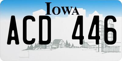 IA license plate ACD446