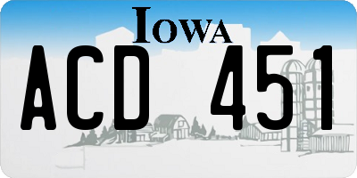 IA license plate ACD451