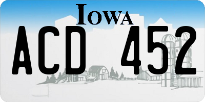 IA license plate ACD452