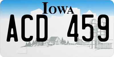 IA license plate ACD459