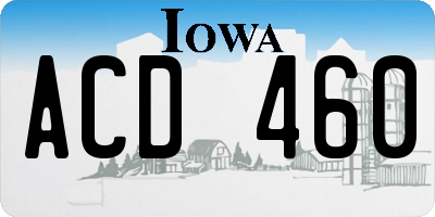IA license plate ACD460