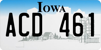 IA license plate ACD461