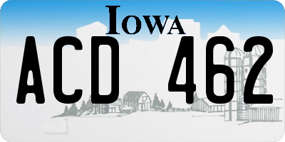 IA license plate ACD462