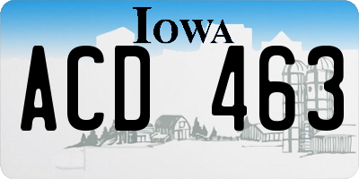 IA license plate ACD463