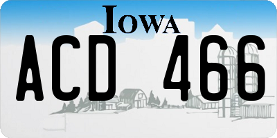IA license plate ACD466