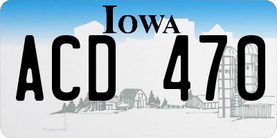 IA license plate ACD470