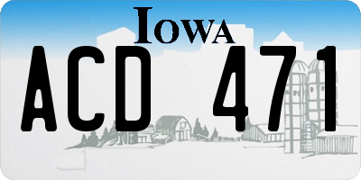 IA license plate ACD471