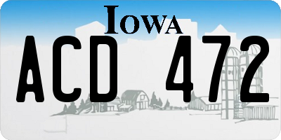 IA license plate ACD472
