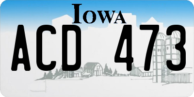 IA license plate ACD473