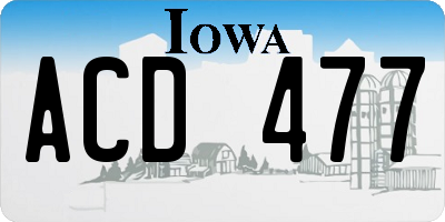 IA license plate ACD477