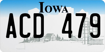 IA license plate ACD479