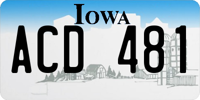 IA license plate ACD481