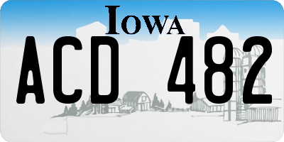 IA license plate ACD482