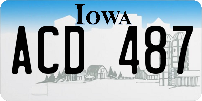IA license plate ACD487