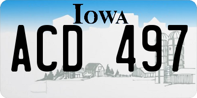 IA license plate ACD497
