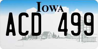 IA license plate ACD499