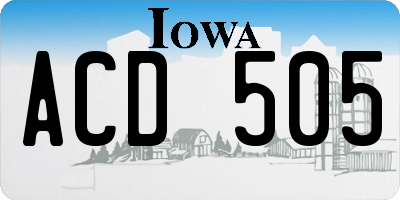 IA license plate ACD505