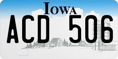 IA license plate ACD506