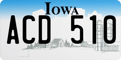 IA license plate ACD510