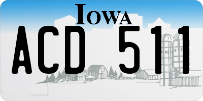 IA license plate ACD511