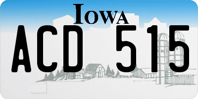 IA license plate ACD515