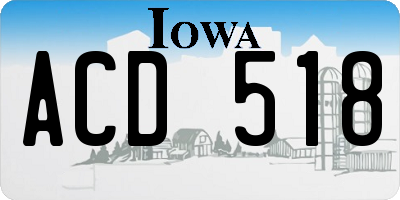 IA license plate ACD518