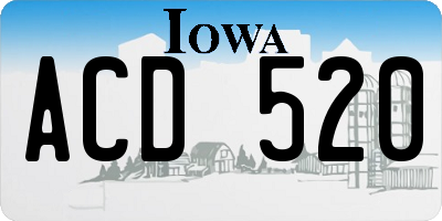 IA license plate ACD520