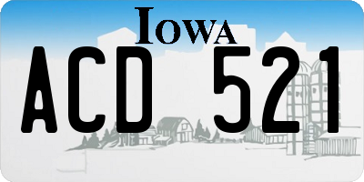 IA license plate ACD521