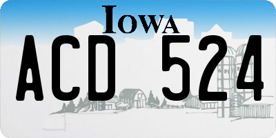 IA license plate ACD524