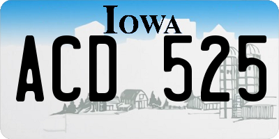 IA license plate ACD525