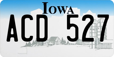 IA license plate ACD527