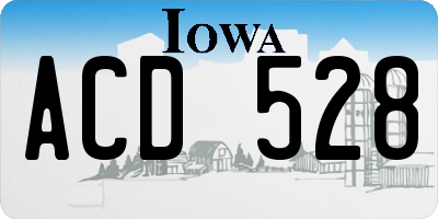 IA license plate ACD528