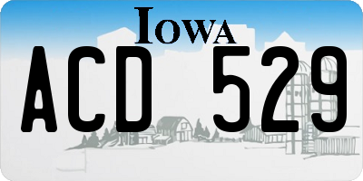 IA license plate ACD529