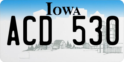 IA license plate ACD530