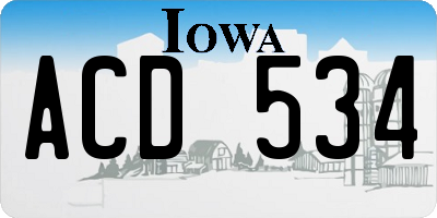 IA license plate ACD534