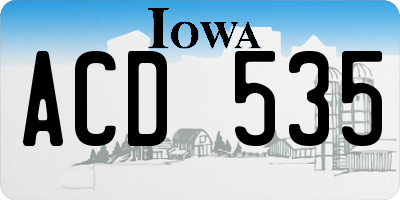 IA license plate ACD535