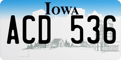 IA license plate ACD536