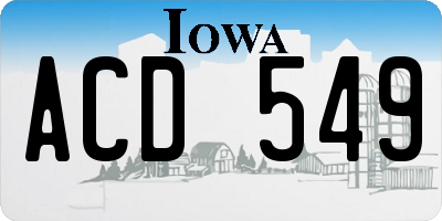 IA license plate ACD549