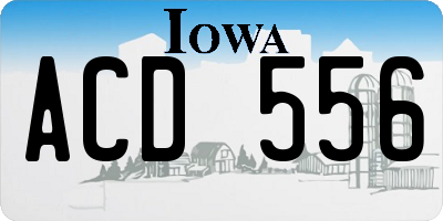 IA license plate ACD556